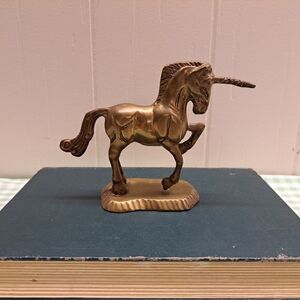 Vintage Elegant Brass Unicorn Sculpture Figurine